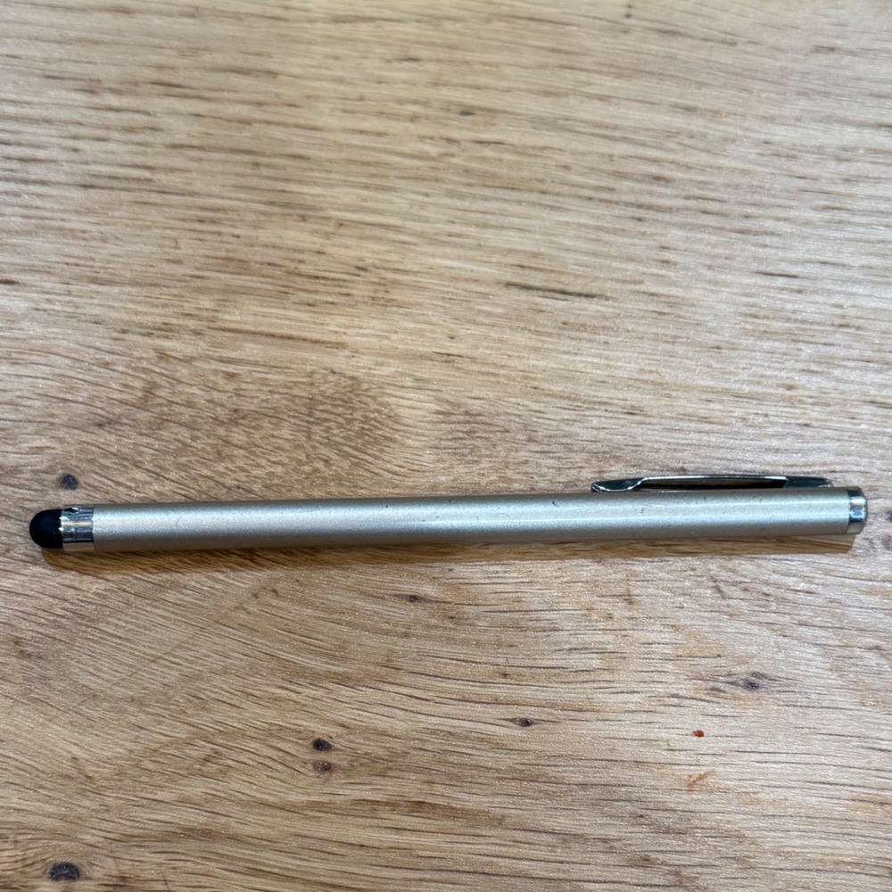 Silver Tone Slim Capacitive Stylus Pen for Touchscreen Devices with Pocket Clip